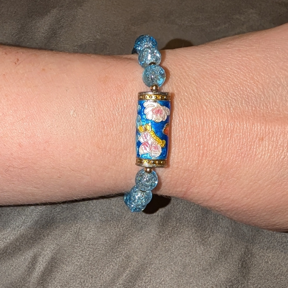 Cloisonne And Glass Bracelet - Picture 5 of 8